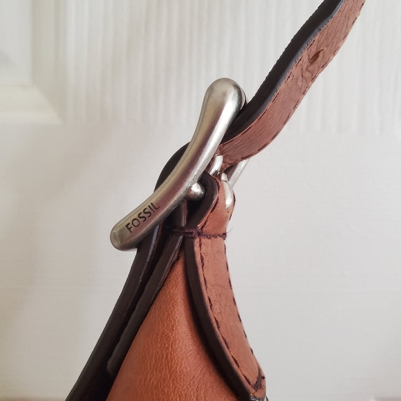 FOSSIL Chestnut Brown MADDOX MARLOW Hobo Handbag Purse - Picture 5 of 14